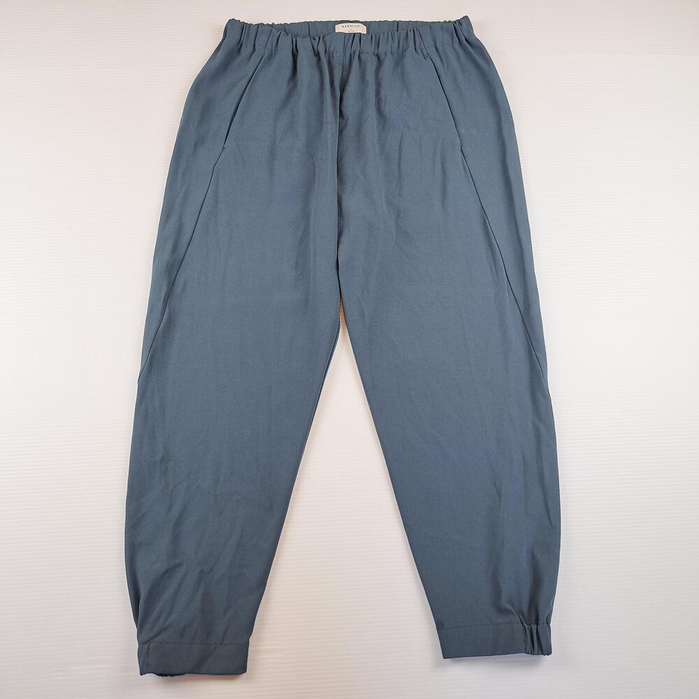 Babaton Pants Womens Large Blue Jogger Pull On Crepe Relaxed Ankle Career Pleats